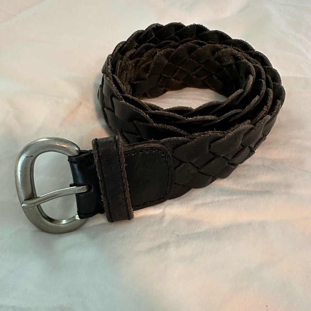 American Eagle Braided Genuine Leather Belt - Black